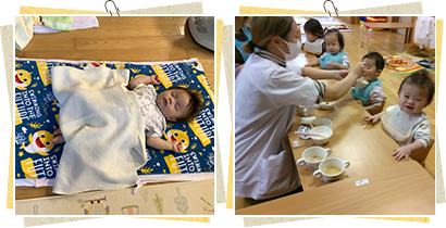 午前10時、0歳～2歳児は設定保育の時間です。